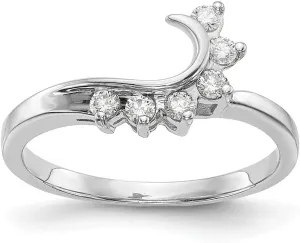 Diamond2Deal 14k White Gold 0.15Ct Lab Grown Diamond Guard Ring VS-SI Clarity, G-H Color