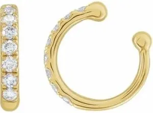 Diamond2Deal 14k Yellow Gold 1/6 CTW Natural Diamond Ear Cuff