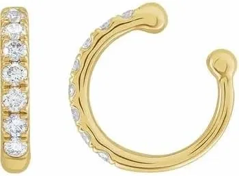 Diamond2Deal 14k Yellow Gold 1/6 CTW Natural Diamond Ear Cuff