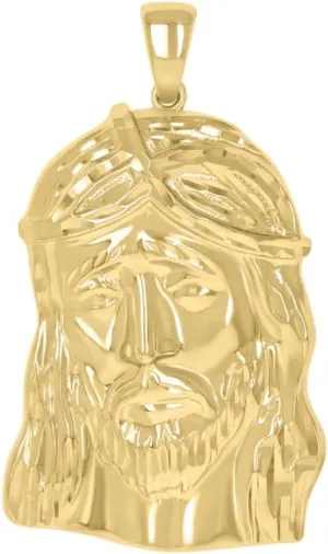 Diamond2Deal 925 Sterling Silver Yellow-Tone Jesus Religious Charm Pendant