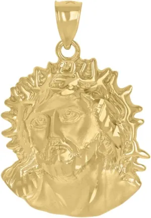 Diamond2Deal Mothers Day Gifts 10k Yellow Gold Jesus Religious Charm Pendant for Mom