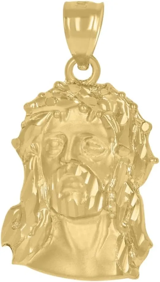 Diamond2Deal Mothers Day Gifts 10k Yellow Gold Jesus Religious Charm Pendant for Mom