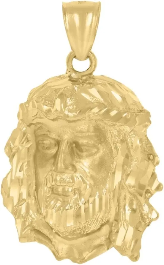 Diamond2Deal Mothers Day Gifts 10k Yellow Gold Jesus Religious Charm Pendant for Mom