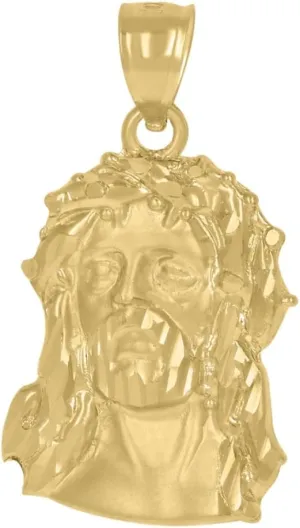 Diamond2Deal Mothers Day Gifts 10k Yellow Gold Jesus Religious Charm Pendant for Mom