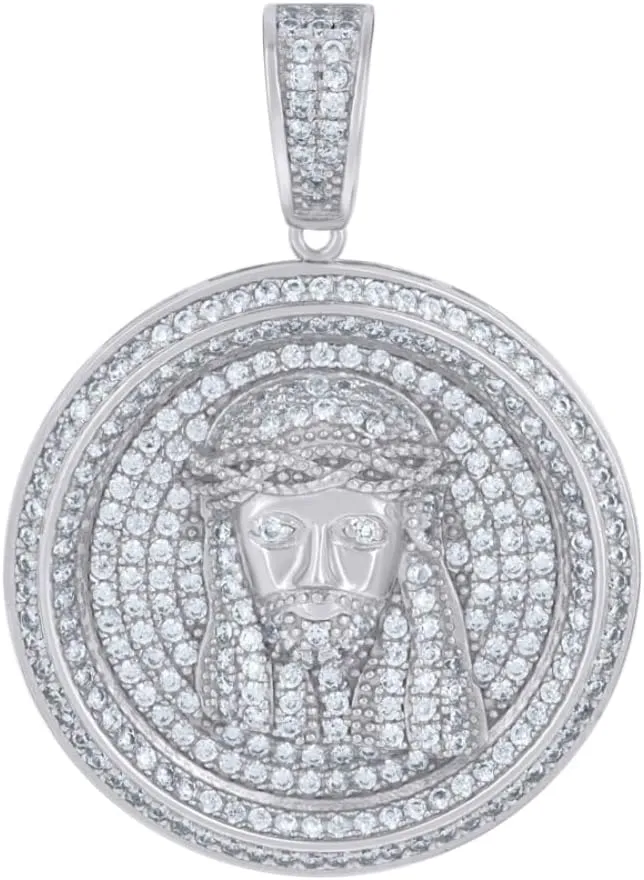 Diamond2Deal Mothers Day Gifts 925 Sterling Silver Cubic Zirconia Jesus Religious Charm Pendant for Mom