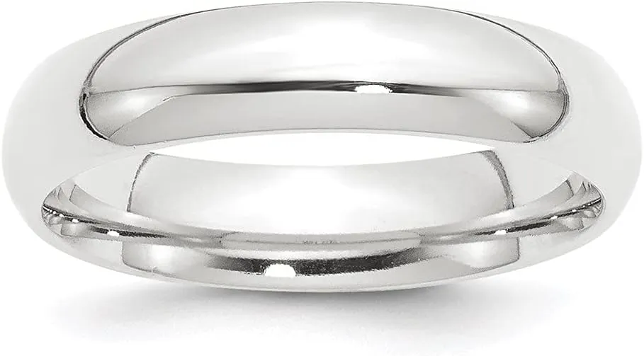 Diamond2Deal Platinum 5mm Comfort-Fit Wedding Band Ring Size 5