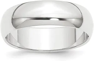 Diamond2Deal Platinum 8mm Half-Round Featherweight Wedding Band Ring
