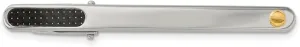 Diamond2Deal Stainless Steel Polished with Black Carbon Fiber Inlay and 18k Accent Tie Bar Best,