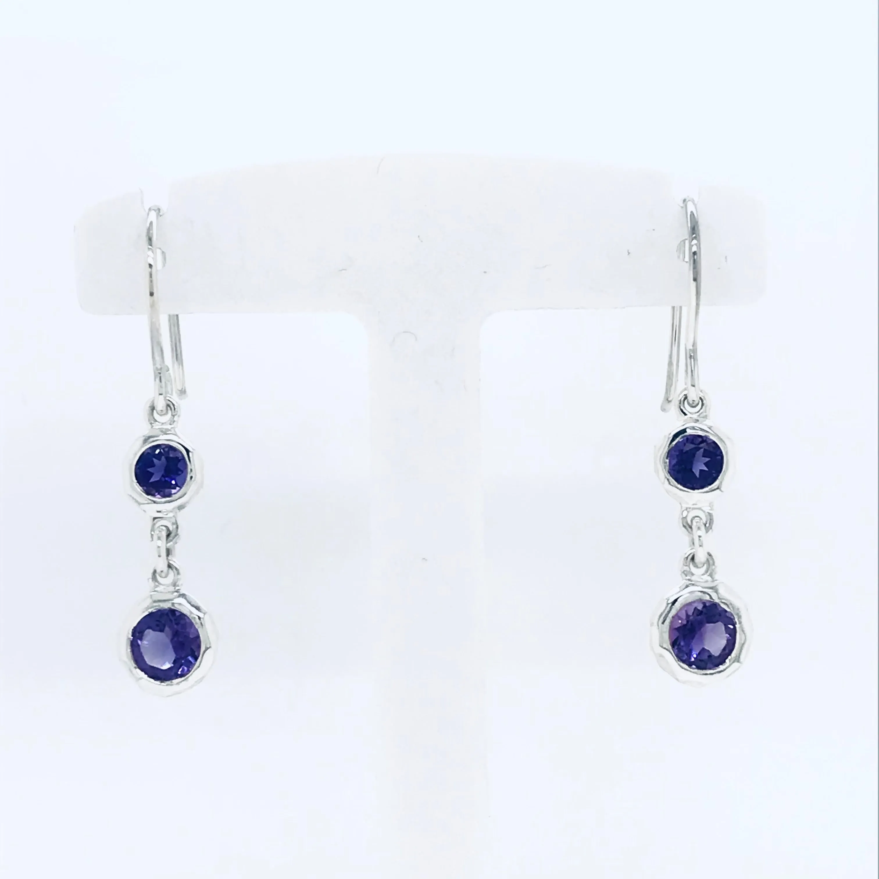 Double Gemstone Drop Earrings