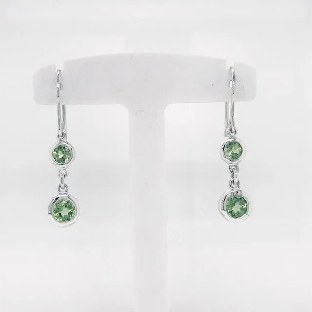 Double Gemstone Drop Earrings