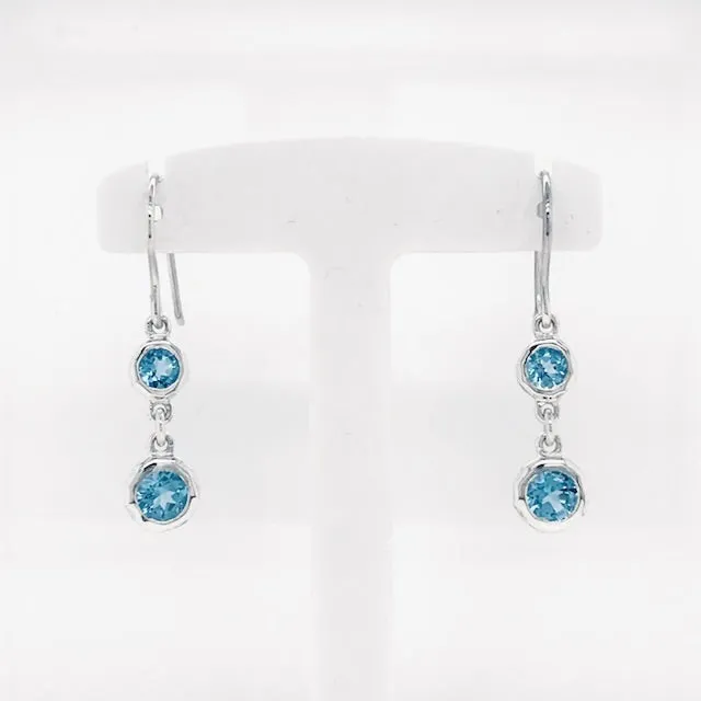 Double Gemstone Drop Earrings