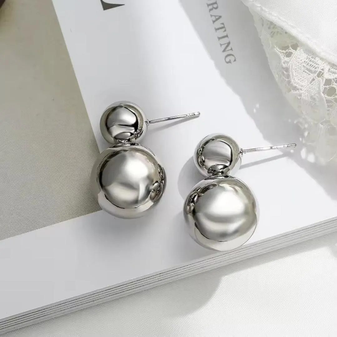 Double Sided Earrings // Silver
