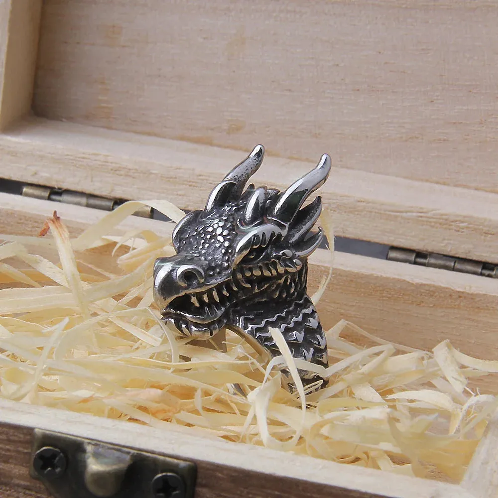 Dragon Head Viking Ring