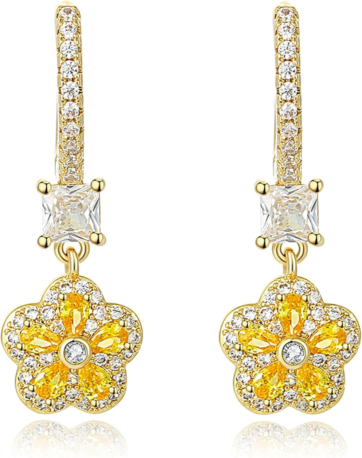 Drop Dangle Earrings for Women - Butterfly, Flowers, Heart, Square, Pearl, Lightning Huggie Hoop Earrings | Cubic Zirconia Earrings for Birthday Party