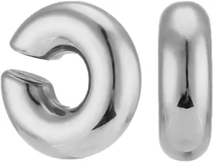Ear Cuff Chunky Cartilage Minimalist Earrings for Women Non Pierced Ear Fashion Trendy Wrap Fake Huggie Round Hoop Hypoallergenic Stainless Steel Jewelry Gift