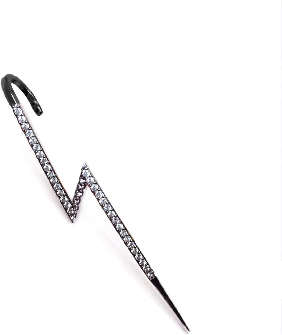 Earrings Hook Black Long Lightning Helix Hook Earrings for Women Teen Crystal Personalized Ear Wrap Crawler Piercing Jewelry Gifts