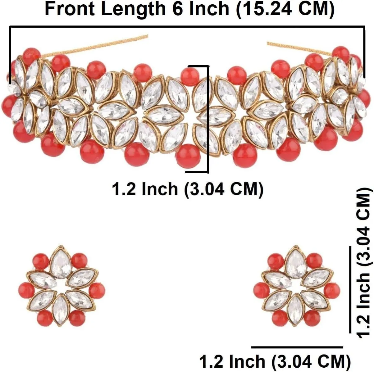 Efulgenz Faux Pearl Choker Indian Jewelry Sets for Women Crystal Kundan Pearl Necklace Set Beaded Faux Pearl Necklace Earrings Bollywood Fashion Jewelry Wedding Bridal Jewelry Set
