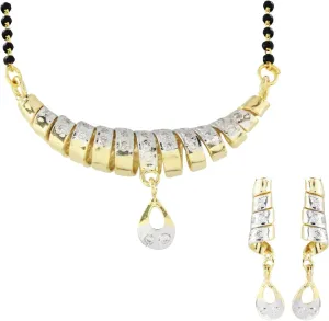 Efulgenz Indian Bollywood Ethnic Traditional Gold Plated CZ Mangalsutra Pendant Necklace set jewelry for Women