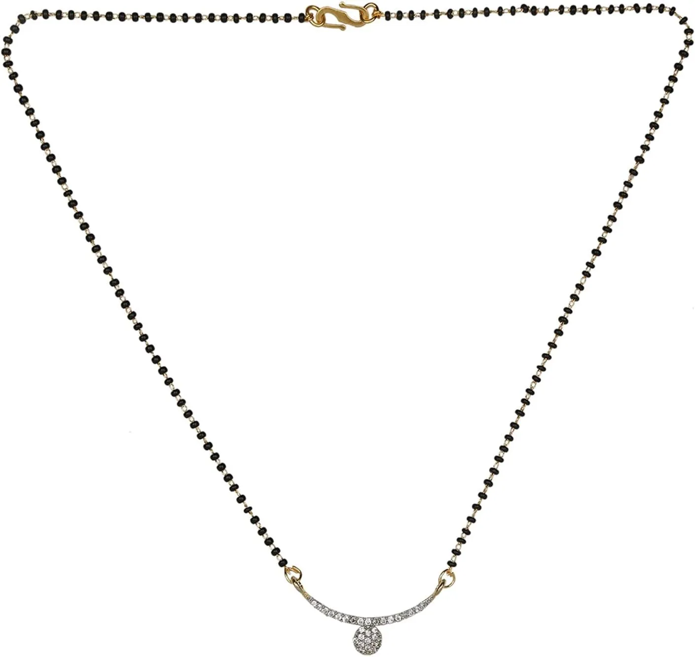 Efulgenz Indian Bollywood Traditional Gold Plated American Diamond CZ Mangalsutra Pendant Necklace Jewelry for Women