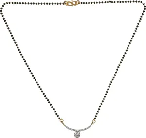 Efulgenz Indian Bollywood Traditional Gold Plated American Diamond CZ Mangalsutra Pendant Necklace Jewelry for Women