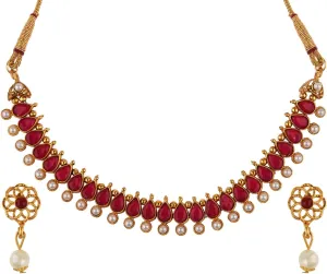 Efulgenz Indian Choker Sets Crystal Indian Jewelry Sets for Women Bollywood Faux Kundan Pearl Choker Necklace Earrings Set Wedding Jewelry for Women