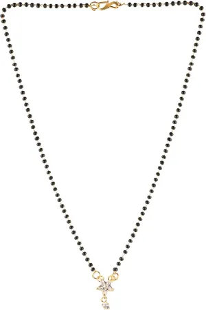 Efulgenz Indian Jewelry Mangalsutra Bollywood Traditional Crystal Pendant Necklace Black Beads Chain Mangalsutra Jewelry for Women