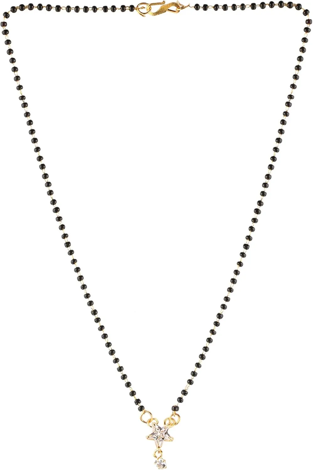 Efulgenz Indian Jewelry Mangalsutra Bollywood Traditional Crystal Pendant Necklace Black Beads Chain Mangalsutra Jewelry for Women