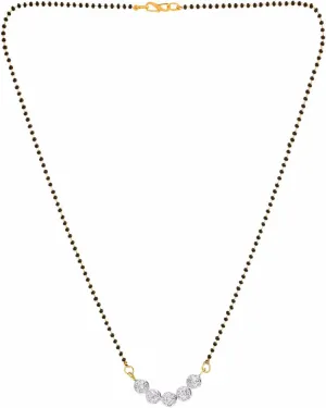 Efulgenz Indian Mangalsutra for Women CZ Pendant Necklace Black Beads Ethnic Traditional Mangalsutra Bollywood Jewelry