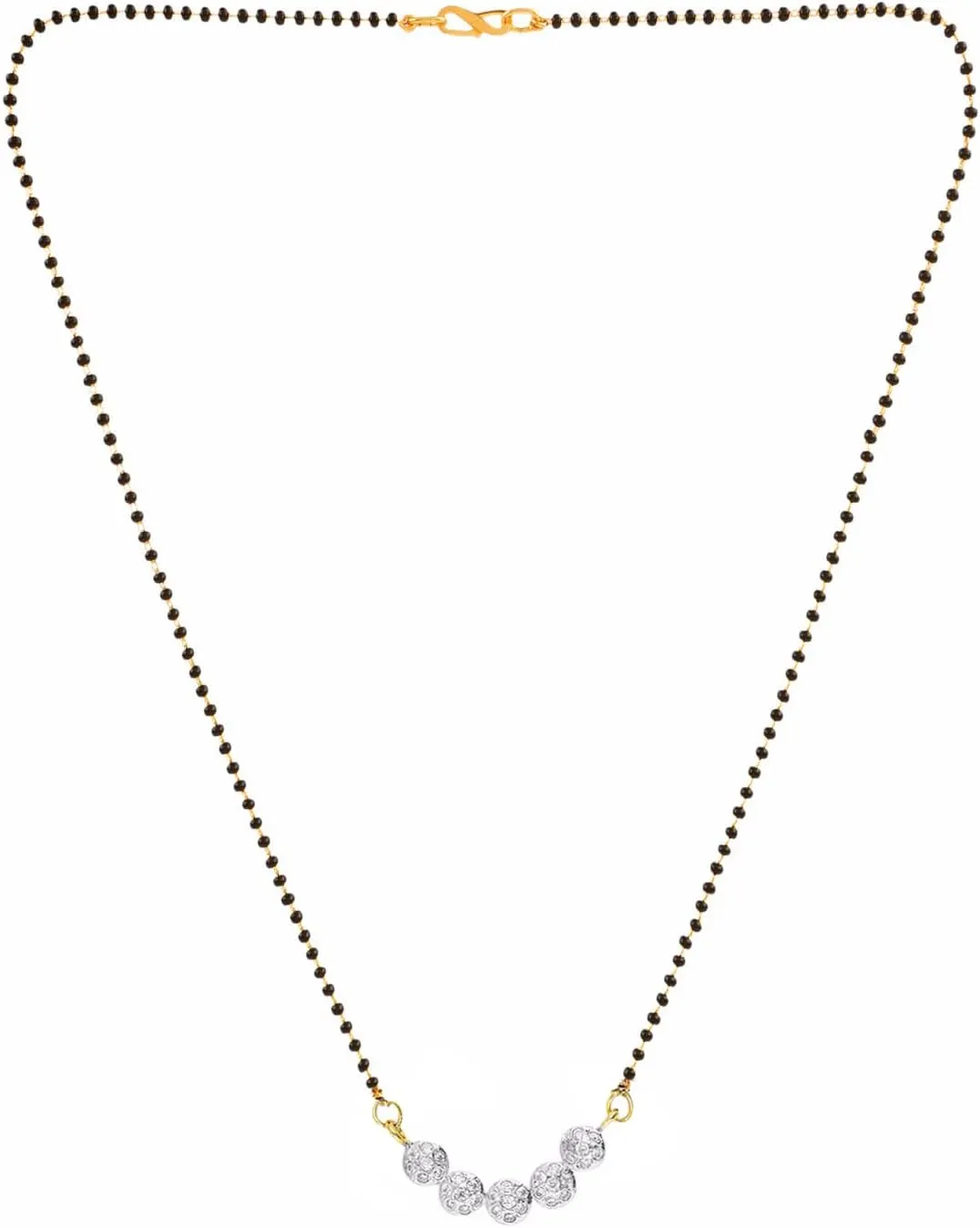 Efulgenz Indian Mangalsutra for Women CZ Pendant Necklace Black Beads Ethnic Traditional Mangalsutra Bollywood Jewelry