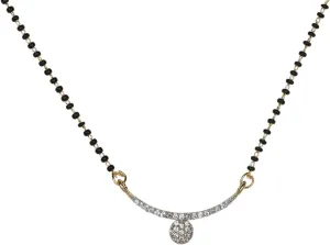 Efulgenz Mangalsutra Indian Jewelry Traditional Black Beaded Gold Plated CZ Pendant Necklace for Women
