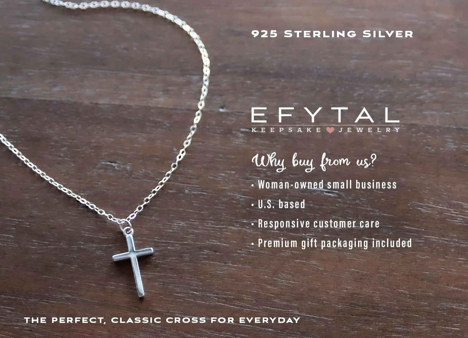 EFYTAL Confirmation Gifts for Teen, 925 Sterling Silver Cross Necklace for Women, Religious Gifts for Women