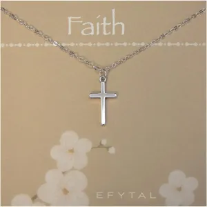 EFYTAL Confirmation Gifts for Teen, 925 Sterling Silver Cross Necklace for Women, Religious Gifts for Women
