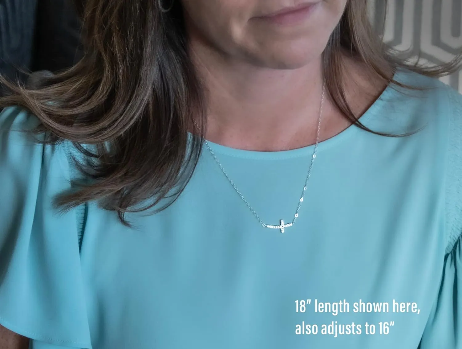EFYTAL Dainty Sterling Silver Sideways Cross Necklace, Baptism, Confirmation, First Communion Gift for Women, Christian Jewelry, Catholic Gift