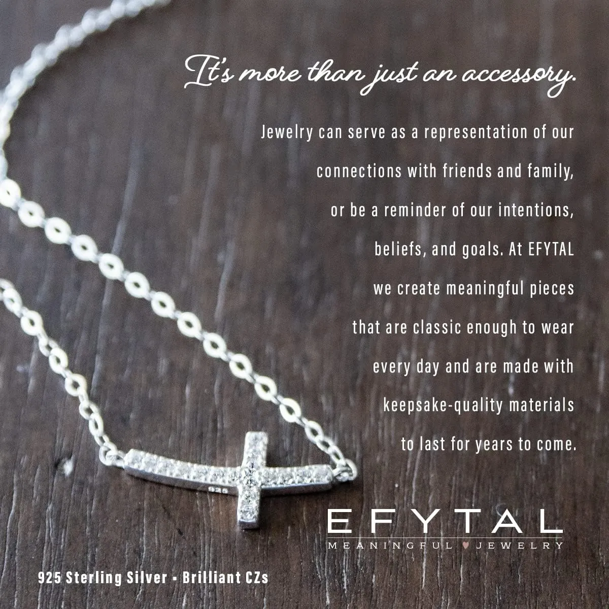 EFYTAL Dainty Sterling Silver Sideways Cross Necklace, Baptism, Confirmation, First Communion Gift for Women, Christian Jewelry, Catholic Gift