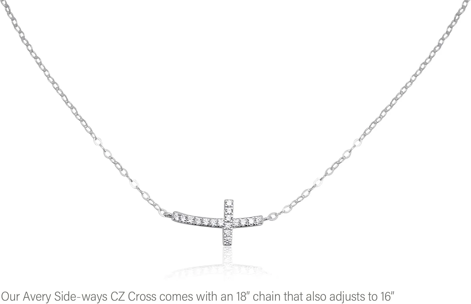 EFYTAL Dainty Sterling Silver Sideways Cross Necklace, Baptism, Confirmation, First Communion Gift for Women, Christian Jewelry, Catholic Gift