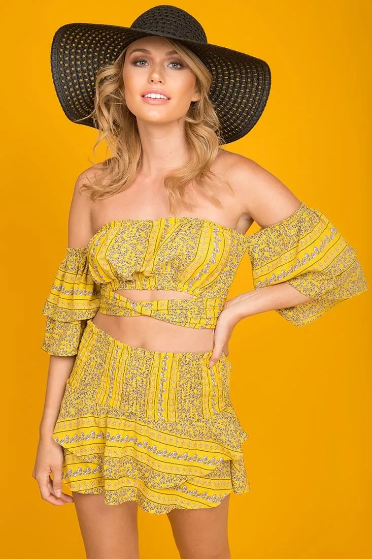 Emory Floral Print Skort Yellow