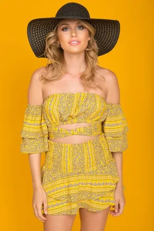 Emory Floral Print Skort Yellow