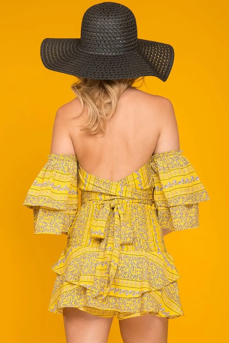 Emory Floral Print Skort Yellow