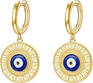 Evil Eye Dangle Earrings 925 Sterling Silver Evil Eye Hoop Earrings Evil Eye Jewelry Gifts for Women
