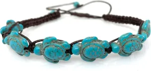 Exotic & Trendy Jewelry, Books and More Turtle Hemp Bracelet-Black Bracelet with Turtle in Turquoise Color-Hawaiian Sea Turtle Bracelet-Hemp Bracelet