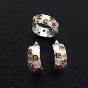 Exotic Squares Sterling Silver Set