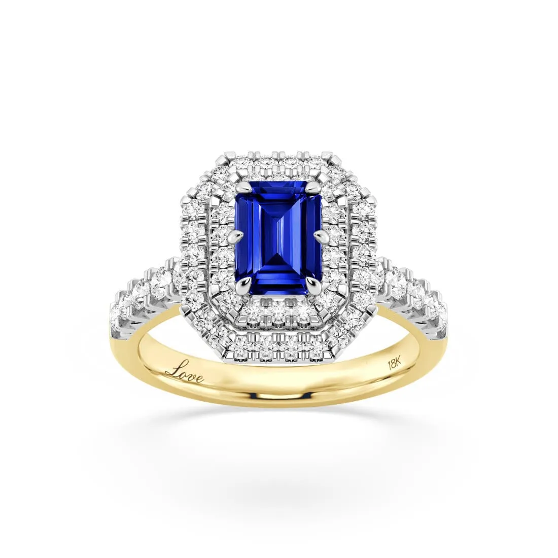 Facets of Love Emerald Ring with 0.80ct of Diamonds in 18ct Yelow Gold