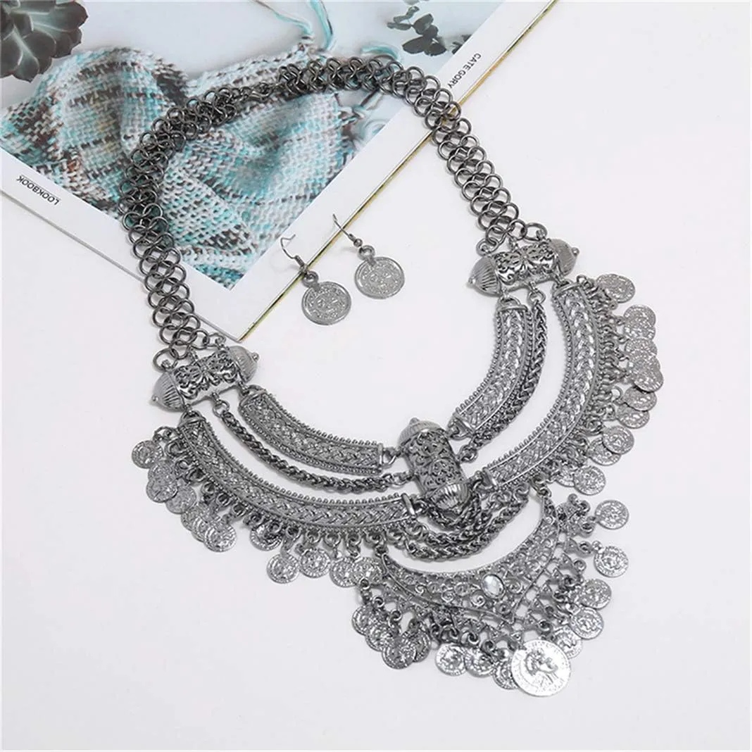 Fashion Bib Bohemian Statement Necklace Punk Ethnic Jewelry for Women