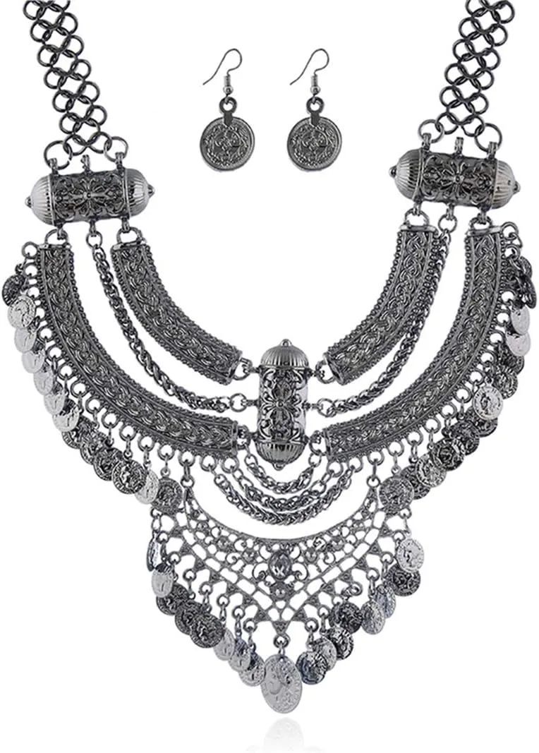 Fashion Bib Bohemian Statement Necklace Punk Ethnic Jewelry for Women