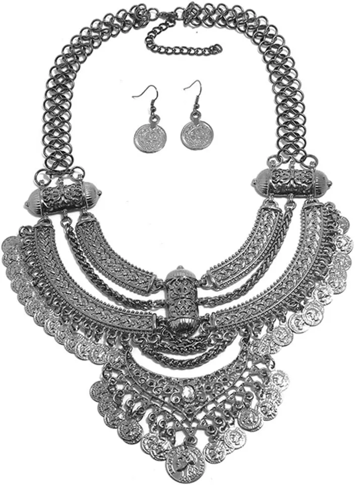 Fashion Bib Bohemian Statement Necklace Punk Ethnic Jewelry for Women