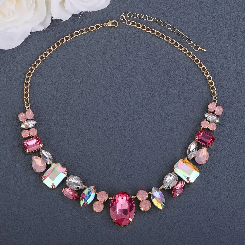 Fashion Prom Shinny Full Rhinestones Gold Silver Red Blue Choker Necklace Dainty Layered Sexy Purple Body Chain Choker Necklace Dainty Halloween Christmas Necklace Jewelry Gift for Women