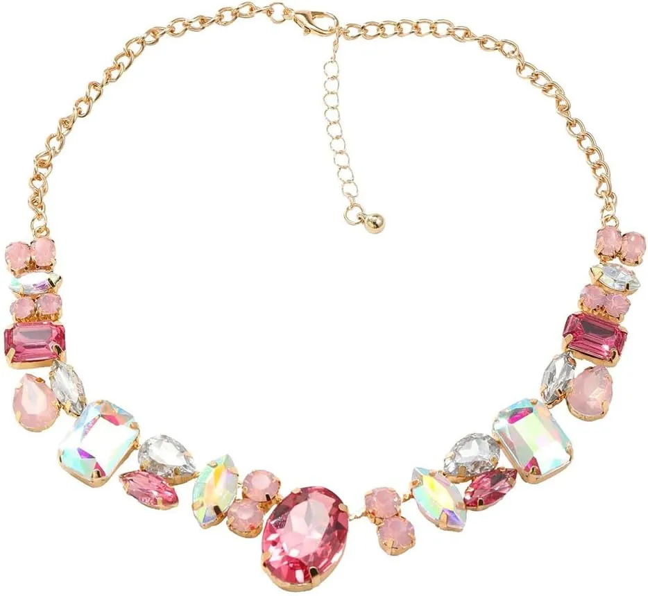 Fashion Prom Shinny Full Rhinestones Gold Silver Red Blue Choker Necklace Dainty Layered Sexy Purple Body Chain Choker Necklace Dainty Halloween Christmas Necklace Jewelry Gift for Women
