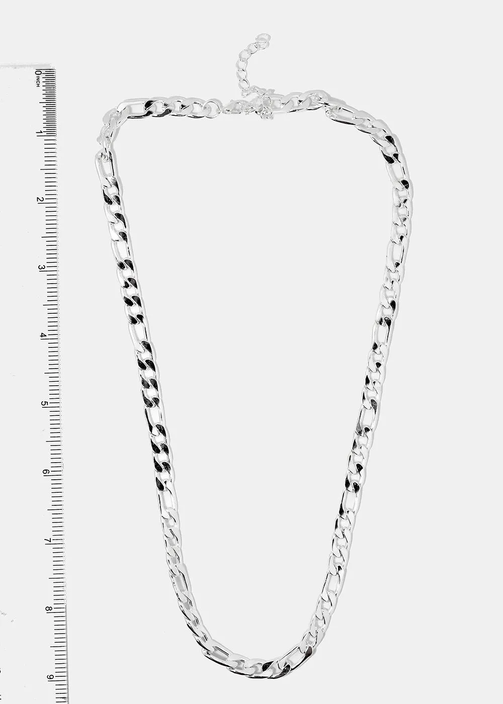 Figaro Style Silver Metal Necklace