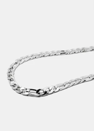 Figaro Style Silver Metal Necklace