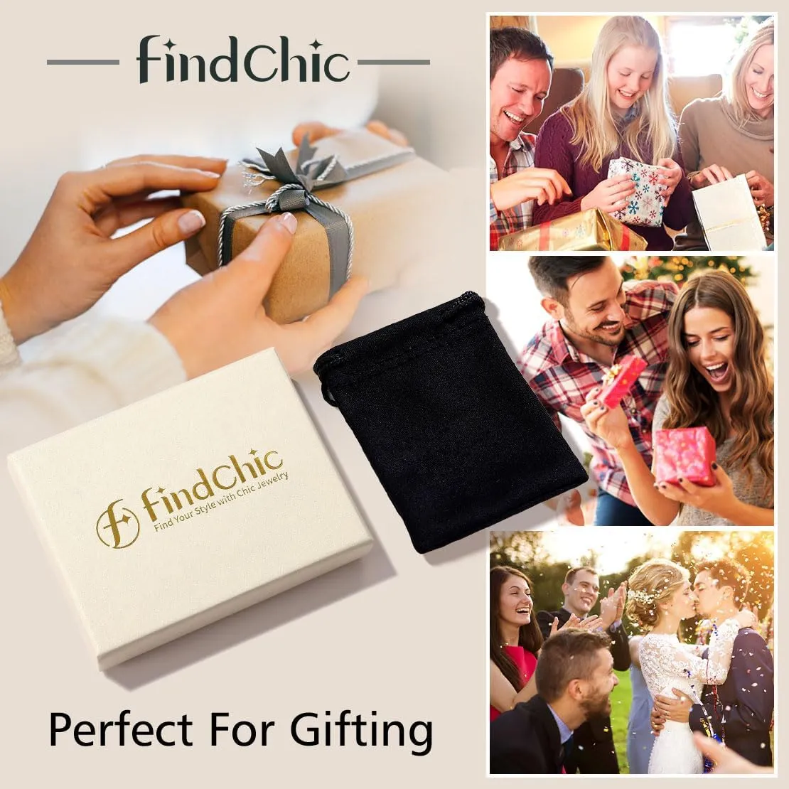 FindChic Sterling Silver Moon Necklace with 12 Birthstone Cubic Zirconia Star Diamond Necklace Jewelry Gift for Her, with Gift Box